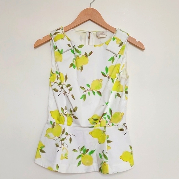 Kate spade peplum lemon sleeveless top - Picture 3 of 9